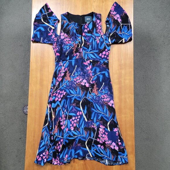 Maeve x Anthropologie Elia Cold Shoulder Dress Flutter Sleeves - 0P - Picture 4 of 11